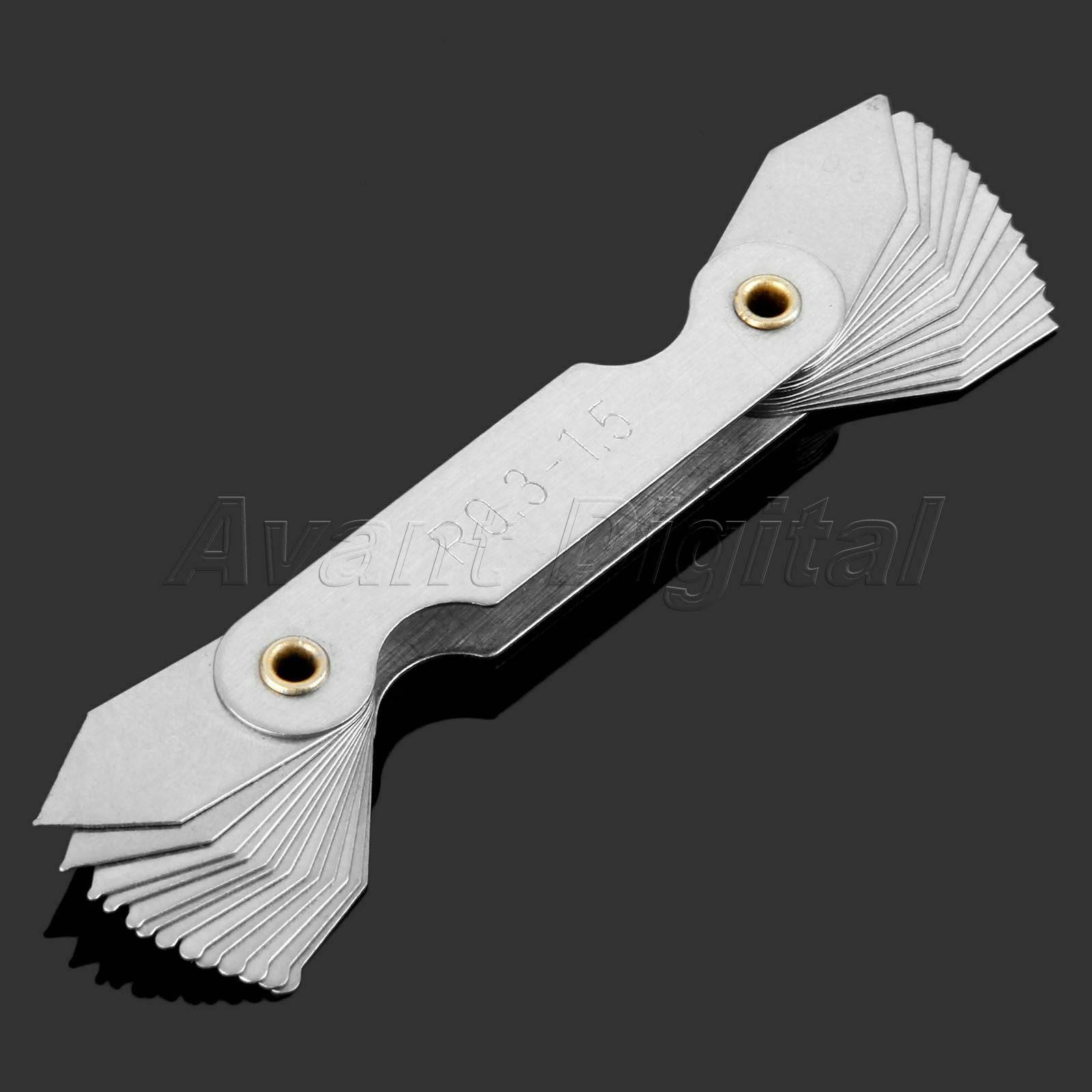 Radius Gauge Gage Fillet Set R 0.3mm to 1.5mm Standard Blade Measuring Hand Tool