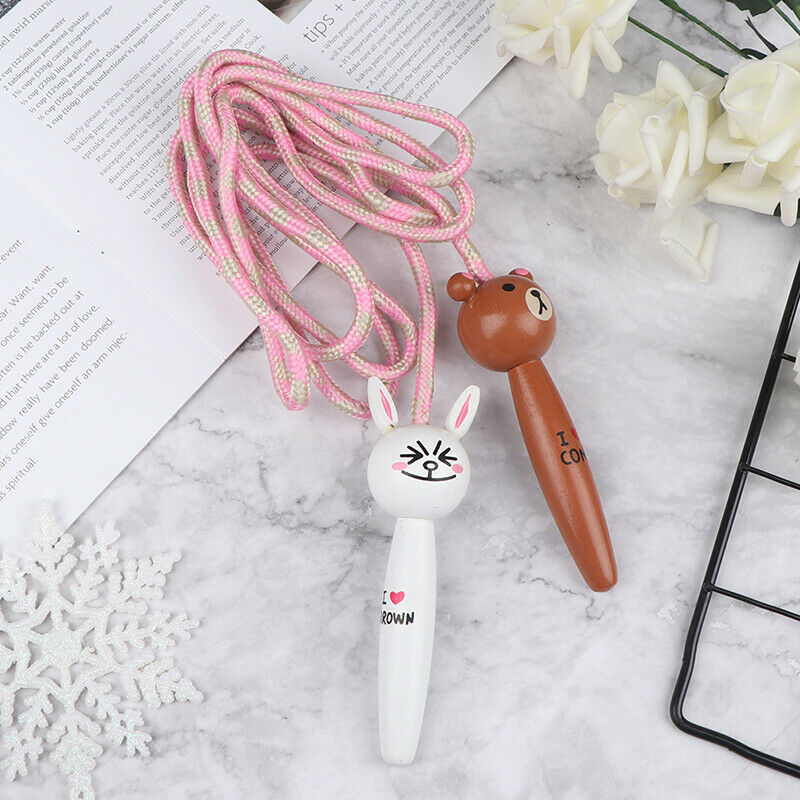 1Pc 2M Kids Jump Ropes Wood Handle Sport Bodybuilding Fitness Skipping Ro.l8