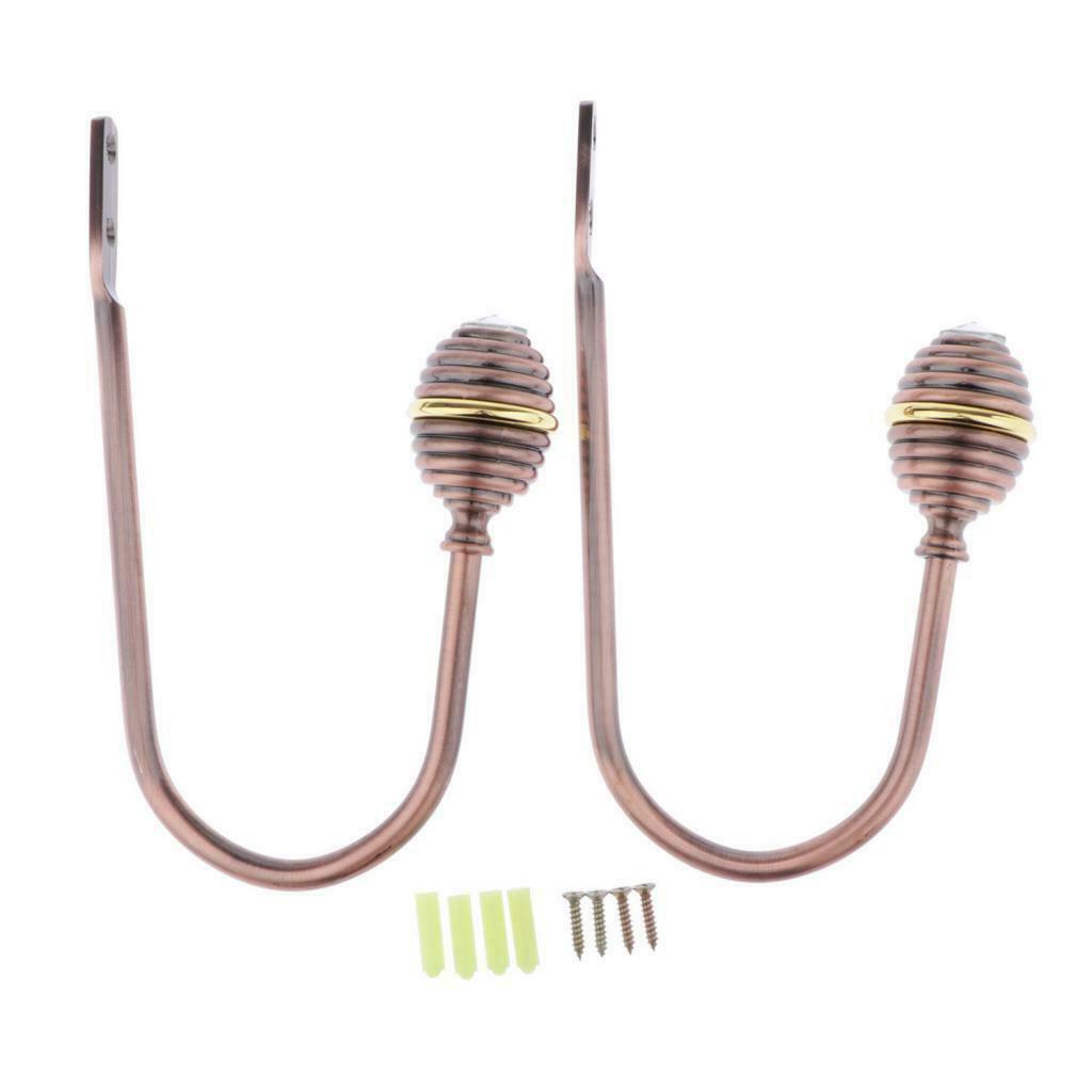2pcs Zinc Alloy Thicken Curtain Tiebacks Holder Wall Hooks Copper Color
