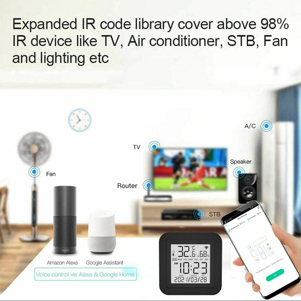 Tuya WiFi Smart Infrared APP Display Remote Control Temperature Humidity Sensor