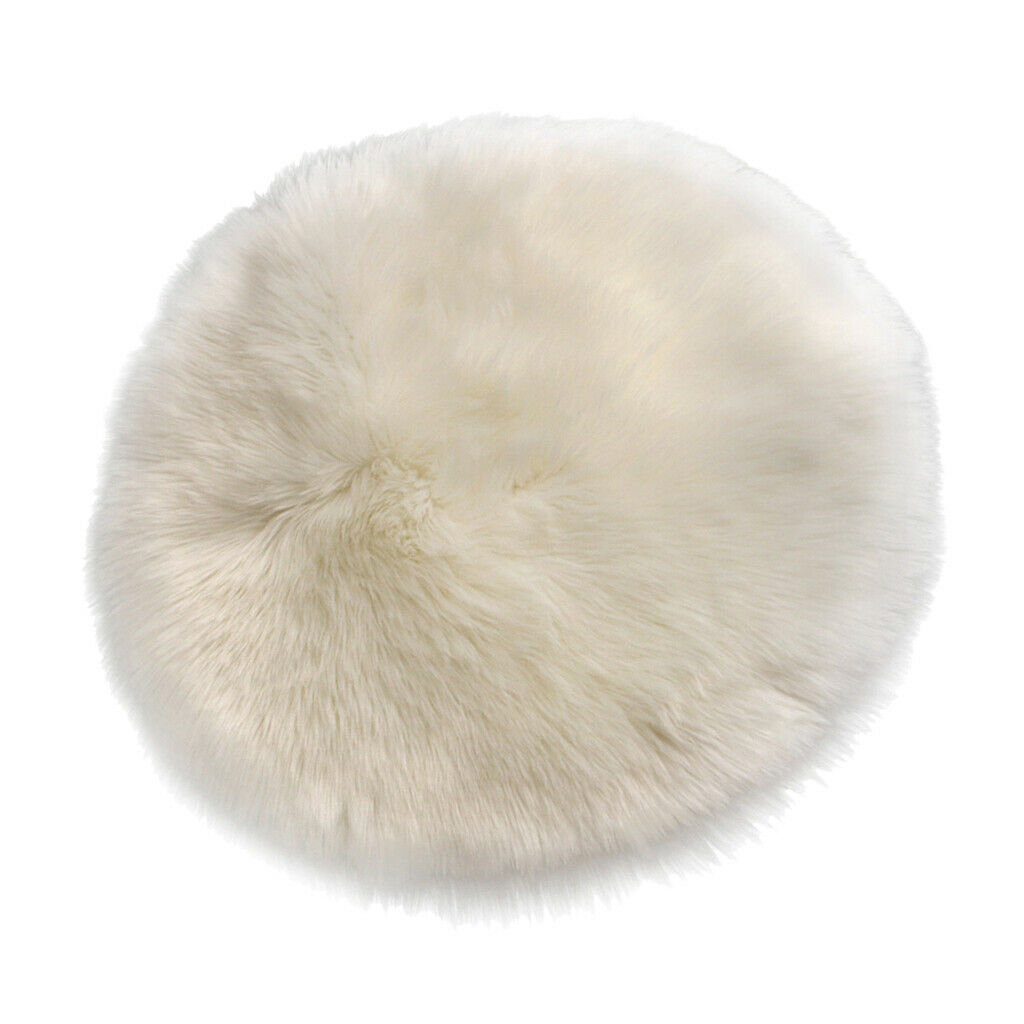 2 pieces fluffy faux fur seat cushion pad artificial sheepskin mat