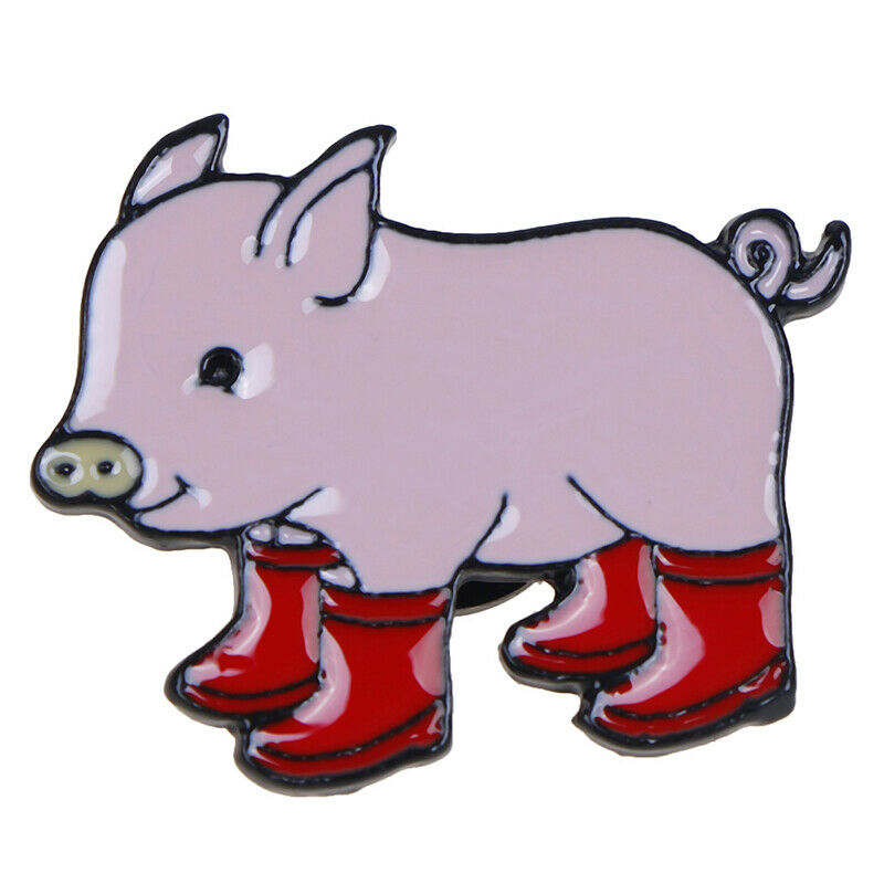 3 PCS Novelty Brooch Pin Set Cute Pig Cartoon Pattern Enamel Lapel Pins S.l8