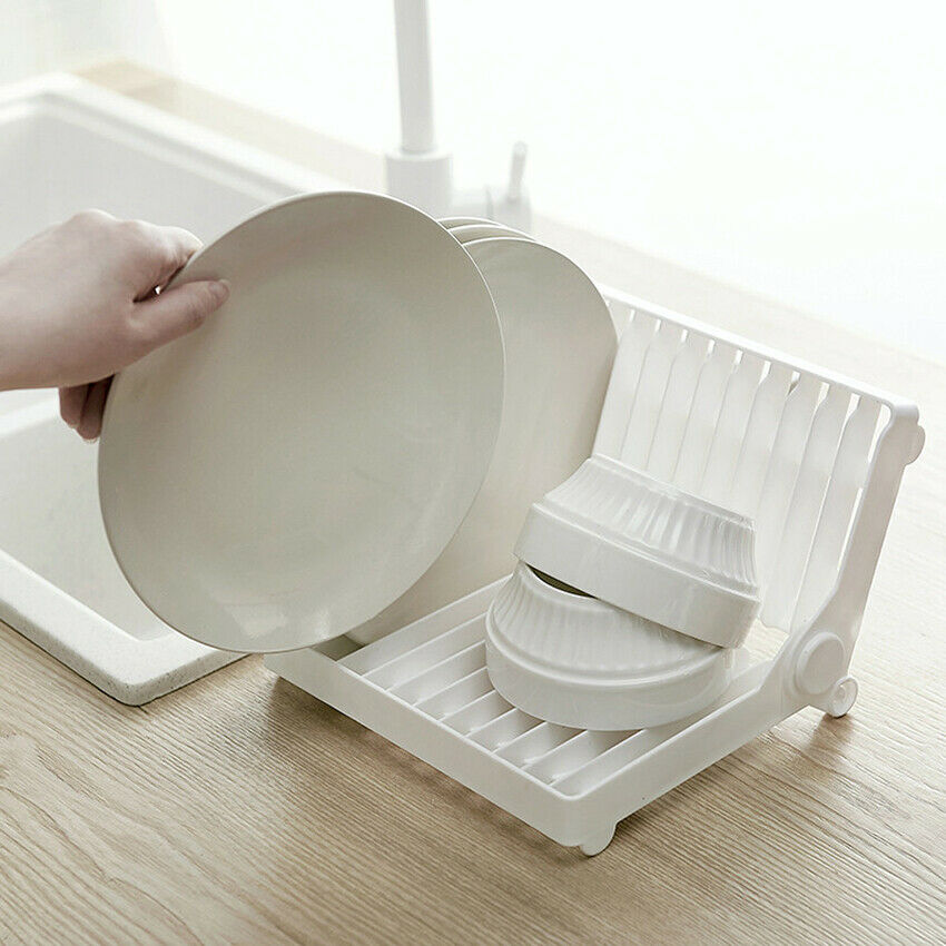 Large Plastic Dish Plate Utensil Drainer Rack Kitchen Washing Up Draining Holder