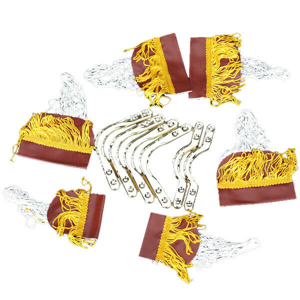 Pool Snooker Table Cotton Nets Pockets With Fringe Brass Finish Irons For