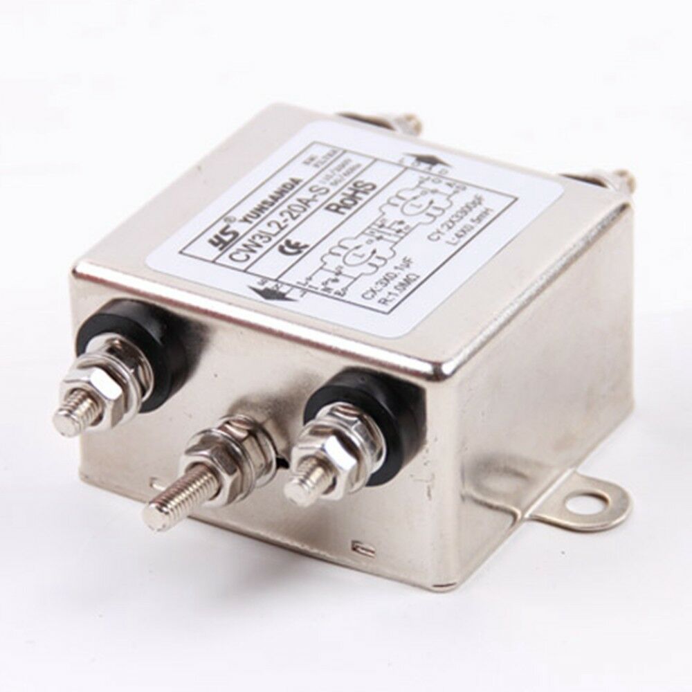 1PCS AC Power Line EMI Filter AC115V/ 250V 50/60Hz 20A CW3L2-20A-S single phase