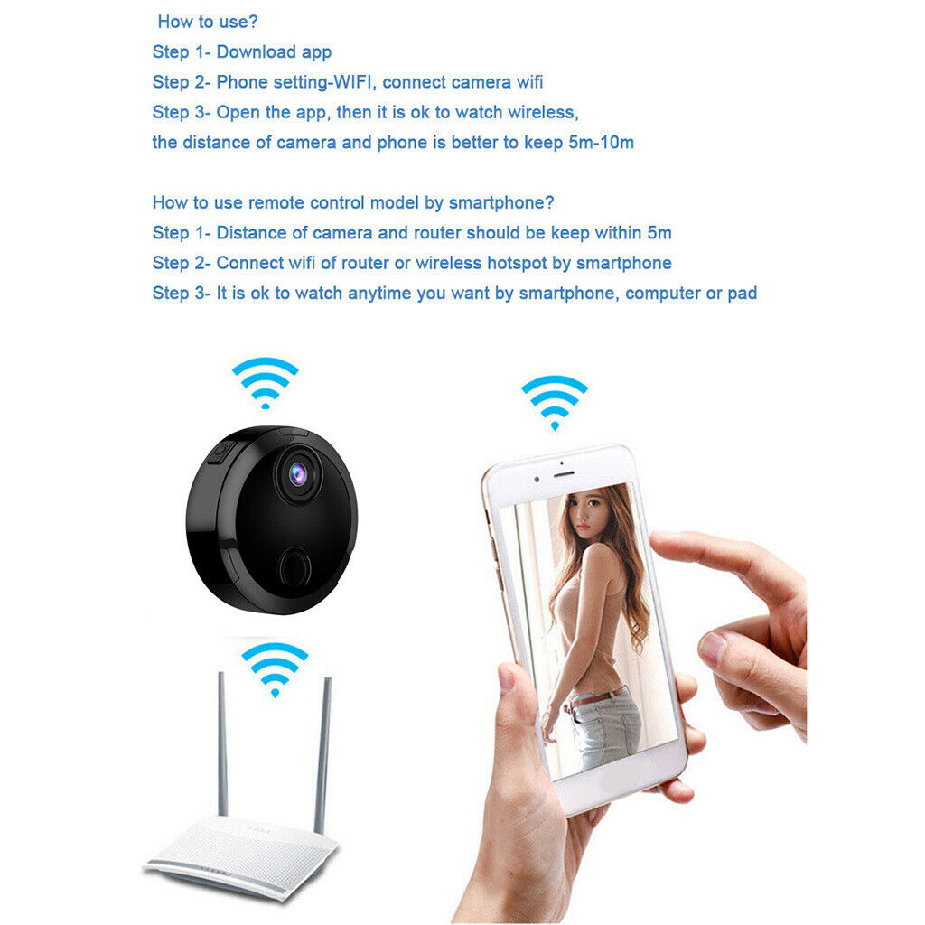 Office Wifi Remote HD 150 Degree Wide-Angle Camera IR Monitor Camcorder