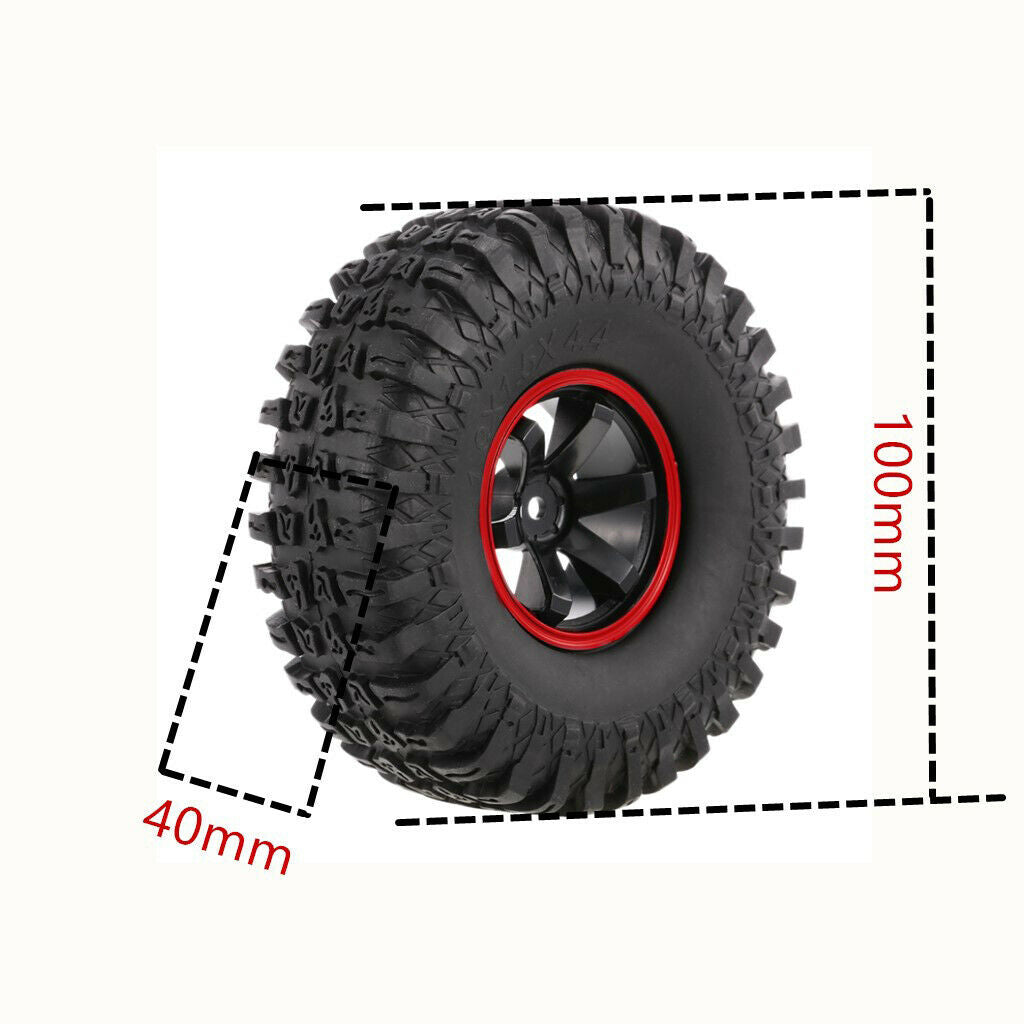 4pcs 1/10 1.9" Wheel 115mm Tire Set for   D90 TF2 RC Crawler Buggy Truck