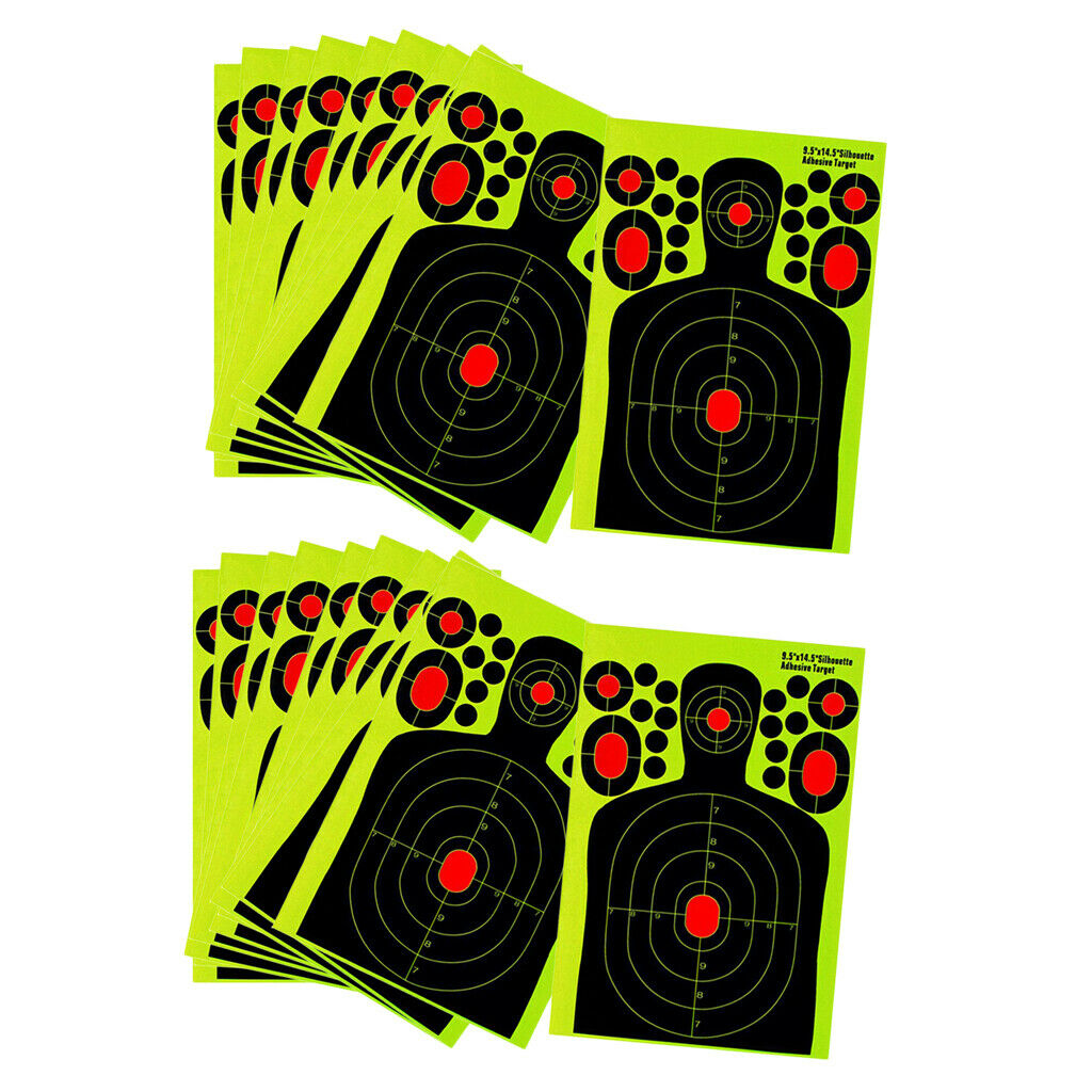 20 Pieces Self-Adhesive Shooting Targets Reactive Splatter Glow Fluorescent