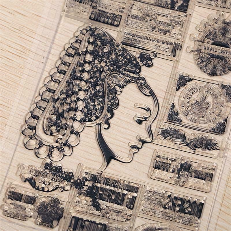 Lady Label Silicone Clear Seal Stamp DIY Scrapbooking Emboss Photo Album Decor