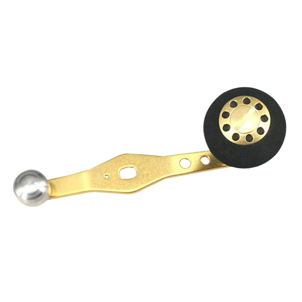 Metal Single Power Baitcasting Fishing Reel Handle w/EVA Knob Replacement Golden
