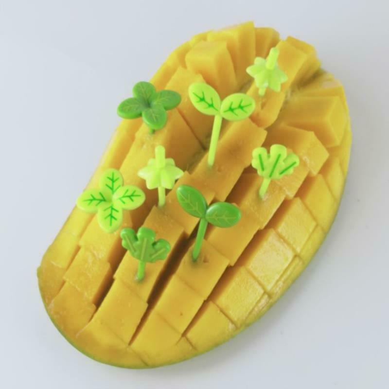 8pcs Fruit Fork Toothpick Leaves Decoration Small Salad Tiny Fork Mini Cake P Kt