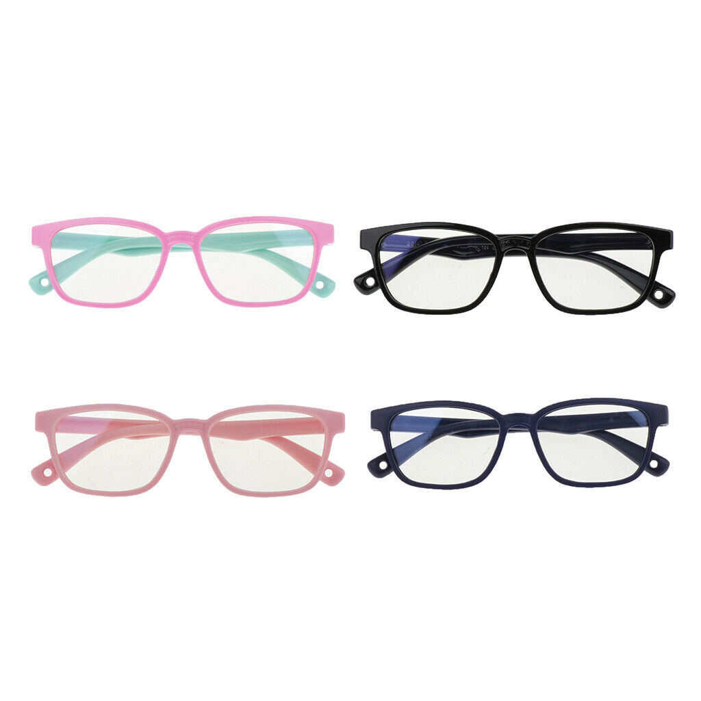 4x Kids Eyeglasses Blue-blocking Silicone Frame Children Glasses Eyewear