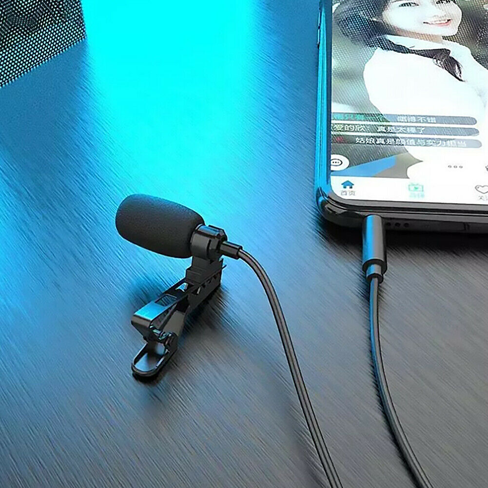 3.5mm Jack Clip-on Microphone Lavalier Lapel Mic + TRRS to TRS Plug Set @