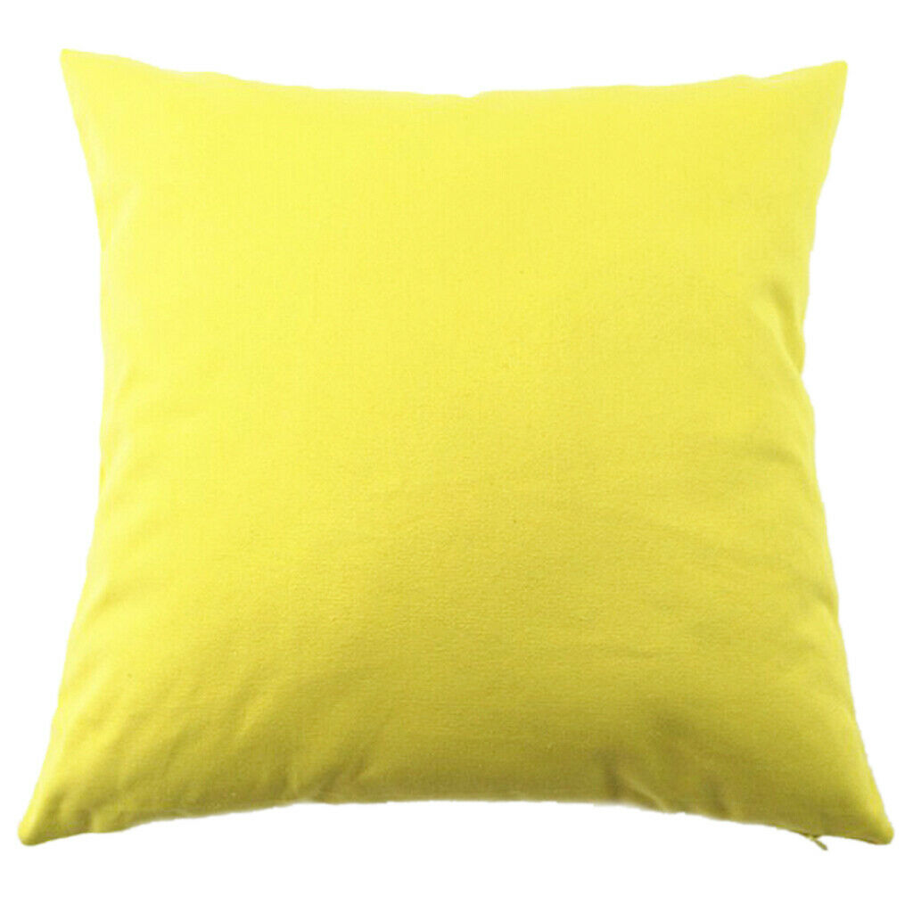 45cm * 45cm Cotton Linen Pillow Case Throw Pillowcase Home Car Decor Yellow