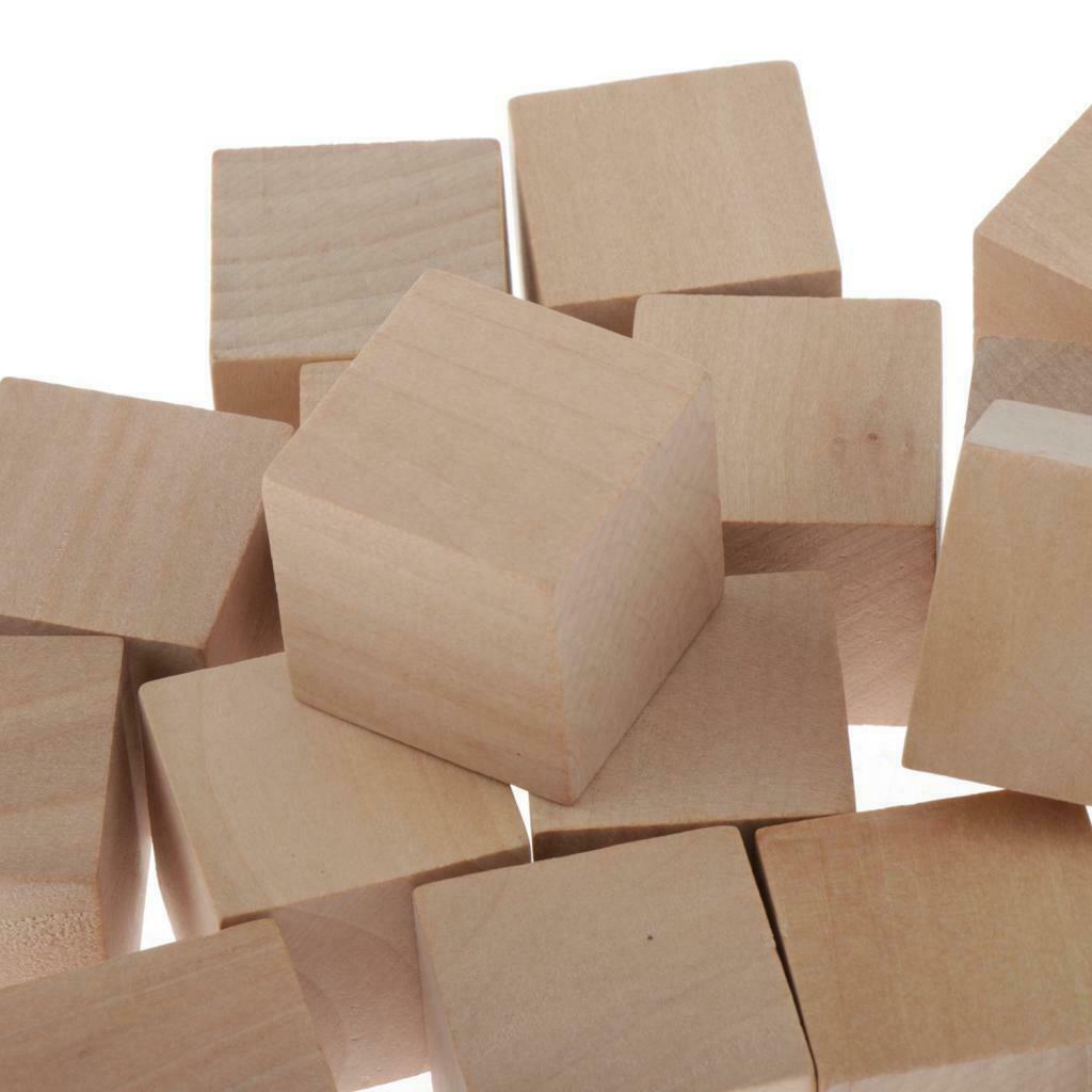 Wood 1.2-inch Unfinished Cubes, Set of 20
