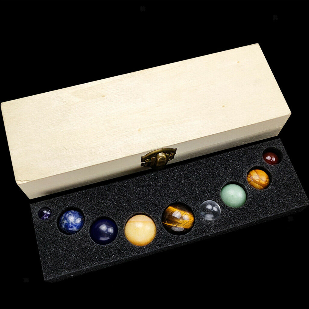 Planets Crystal Sphere Balls Gemstones Meditation Decor Ornament Collection