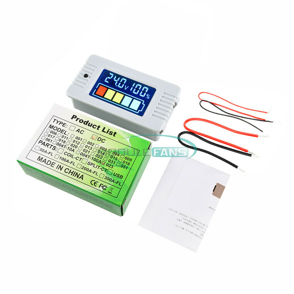 PZEM-023 DC0-100V Voltage Meter Colorful Display Lead-acid Li ion Battery Tester