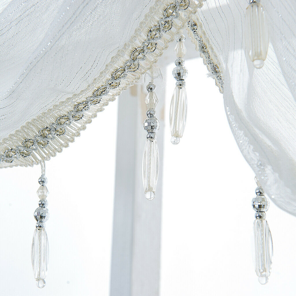 1 Panel Glitter Tassel Window Valance Sheer Curtain Tiers Balloon Shades 57*37
