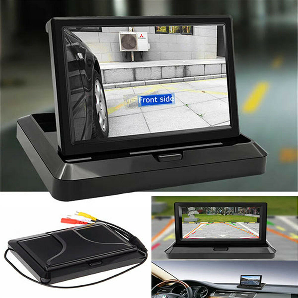 5 Inch Digtal TFT LCD Monitor Foldable Car Rear View Monitor For Camera DVD VCR