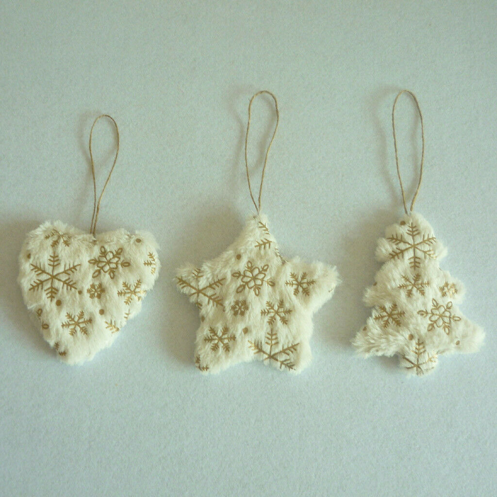 3/Set Christmas Tree Hanging Decorations Holiday Party Decor Heart/Tree/Star