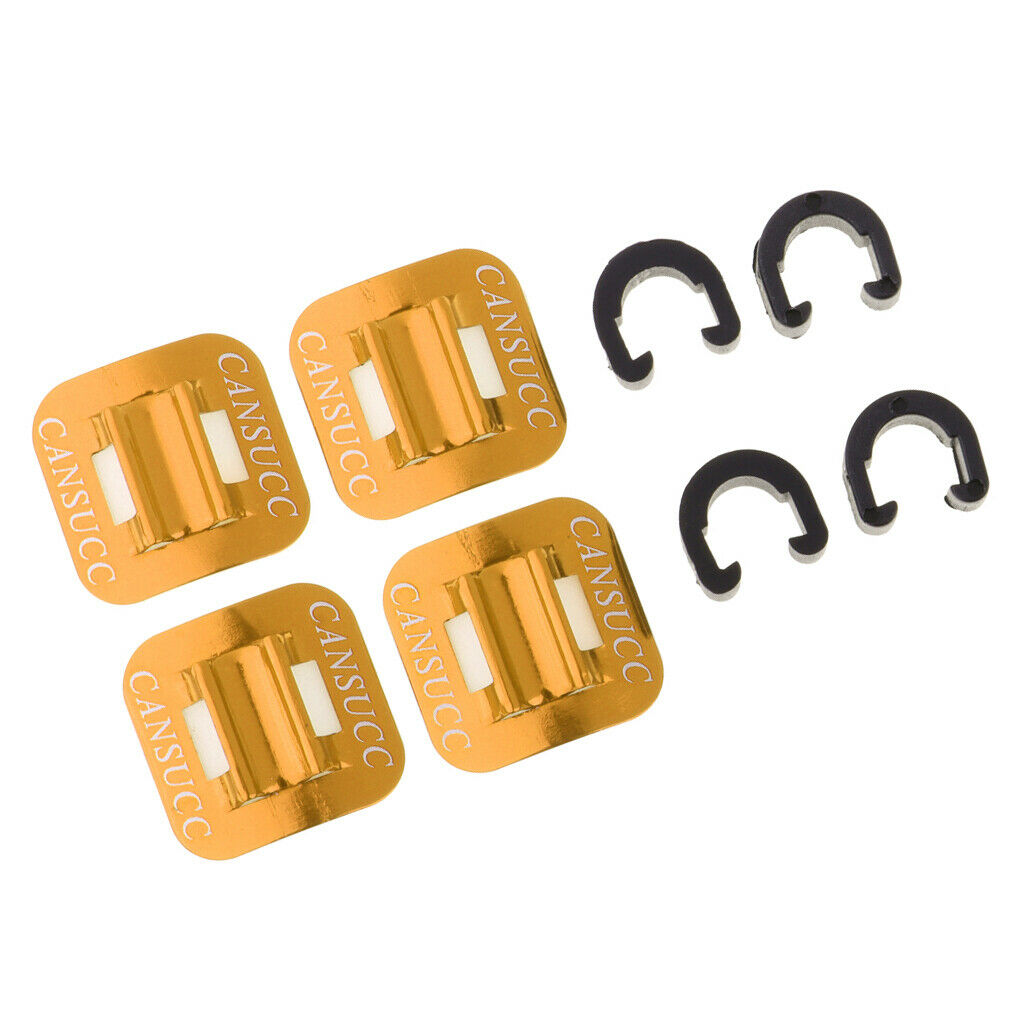 4 Sets Bicycle Brake Line Fixing Clips Mountain Bike Wire Holder Yellow