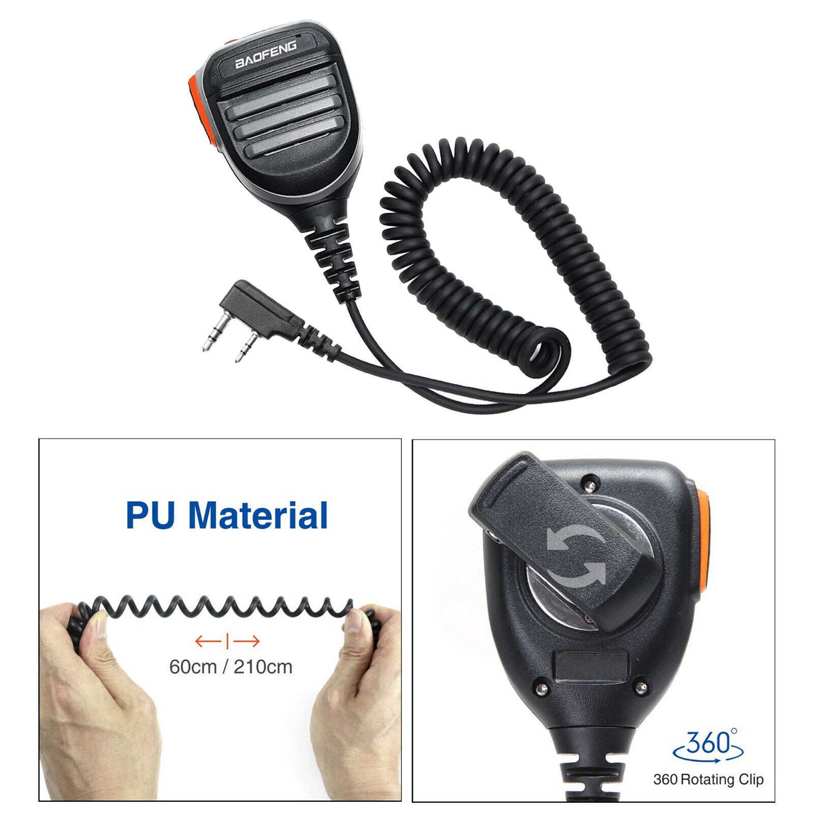 Portable PTT Speaker Mic Microphone Shoulder Mic for BaoFeng UV-5R UV5RA
