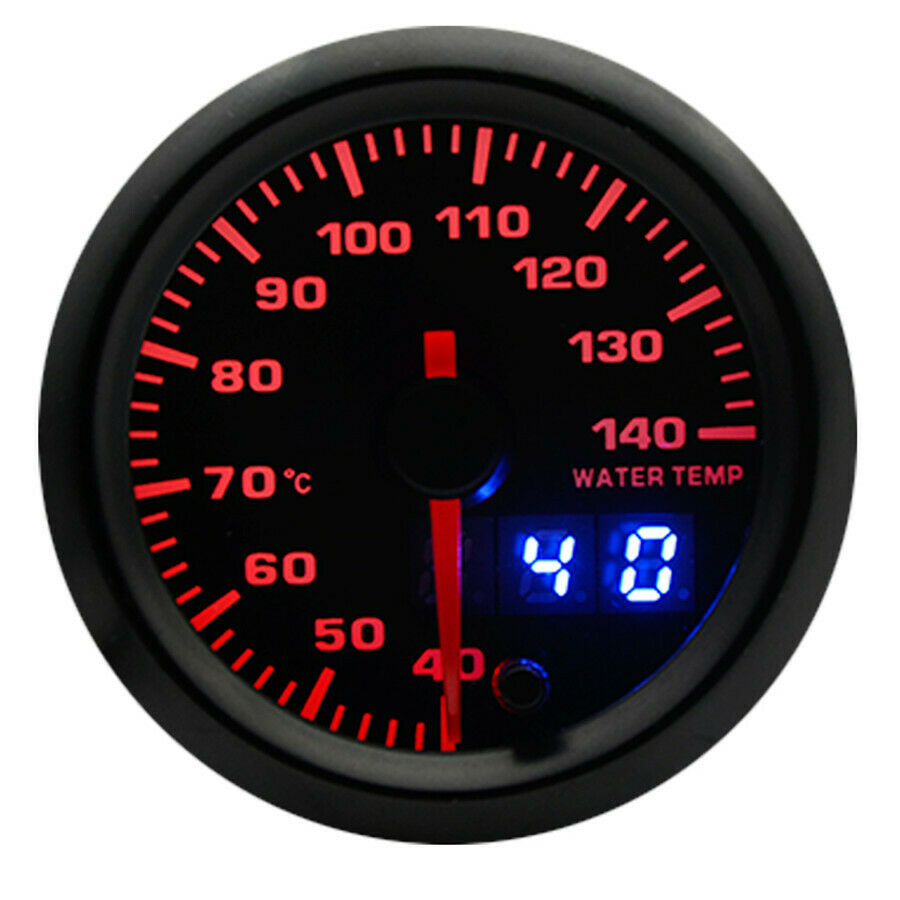 Universal 2''52MM Car Water Temperature Gauge 7 Color LED Digital Display+Sensor