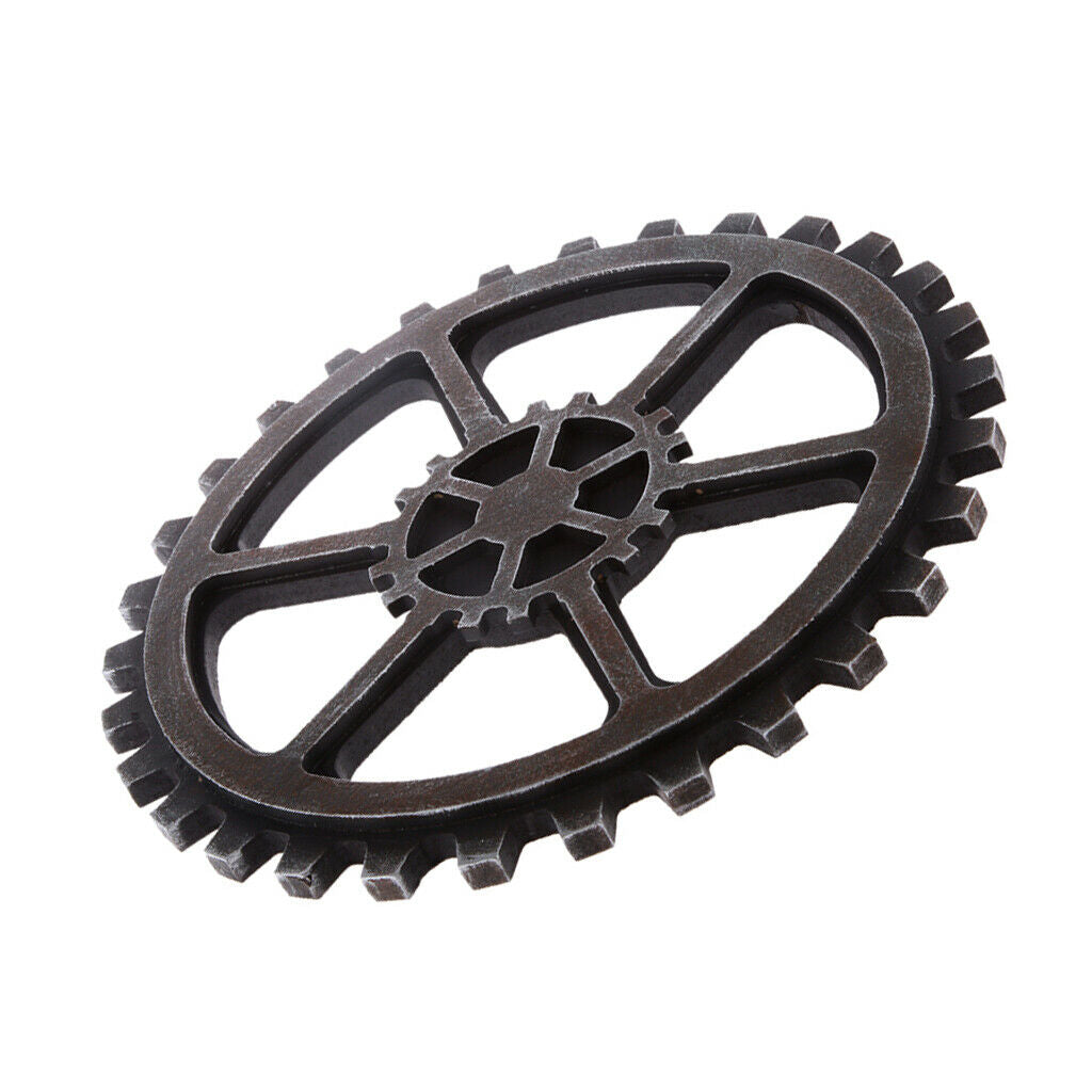 Set 2PCS  Industrial Wooden Gear Wheel Ornament Wall Decor Art Craft Plaque
