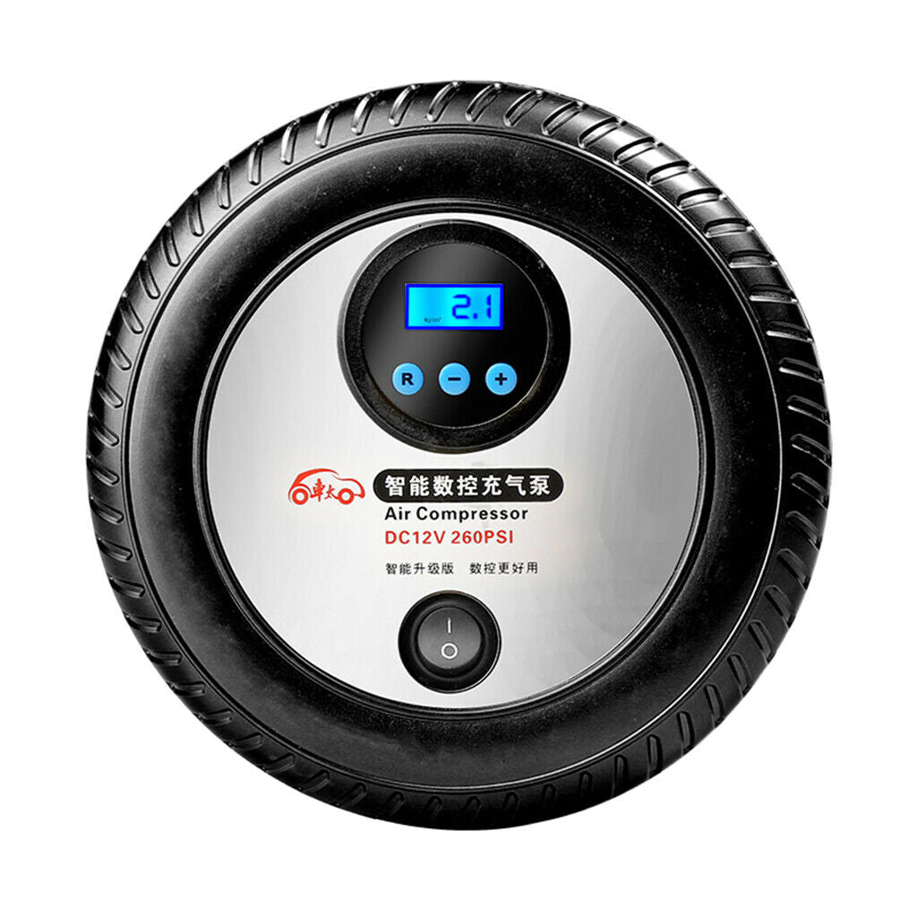 Portable Digital Tire Inflator 260PSI Shut Off LED Light Car Cigarette