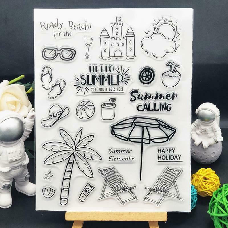 Summer Beach Silicone Clear Seal Stamp DIY Scrapbooking Embossing Photo Album