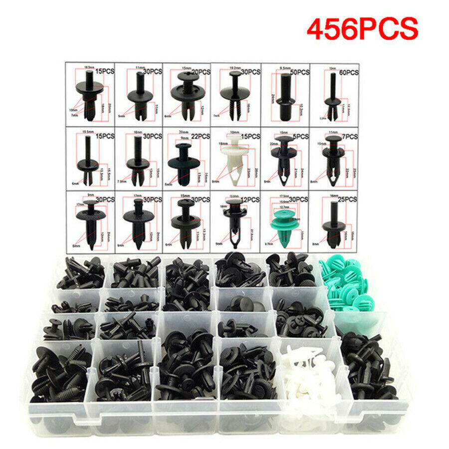 456 pcs Plastic Bumper Fastener Rivet Clips Automotive Furniture Assembly