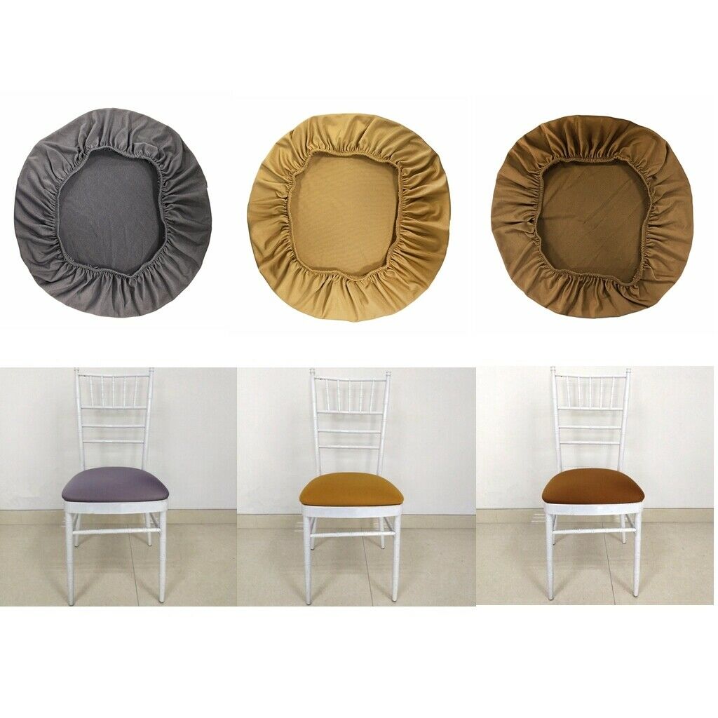 2pcs Anti-slip Elastic Spandex Chair Seat Covers for Round Or Oblong Stools