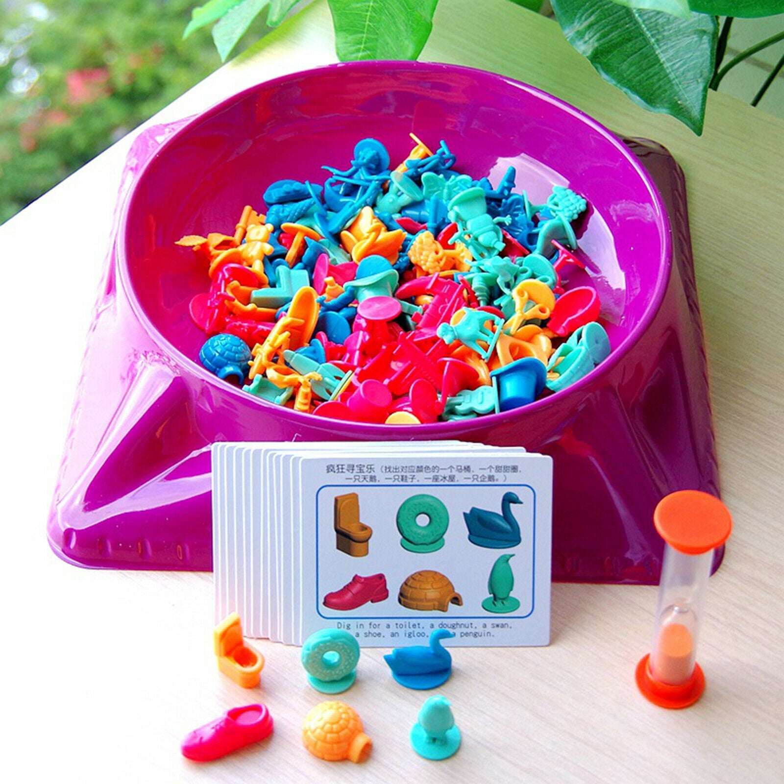 Multicolor Treasure Hunting Toys Family Board Game Toys Time Hourglass