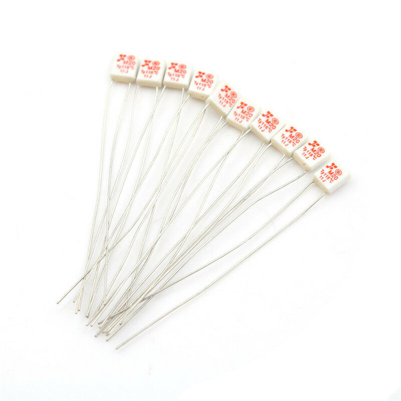 10Pcs New M20 TF 115℃ Thermal Fuse 250V 2.l8