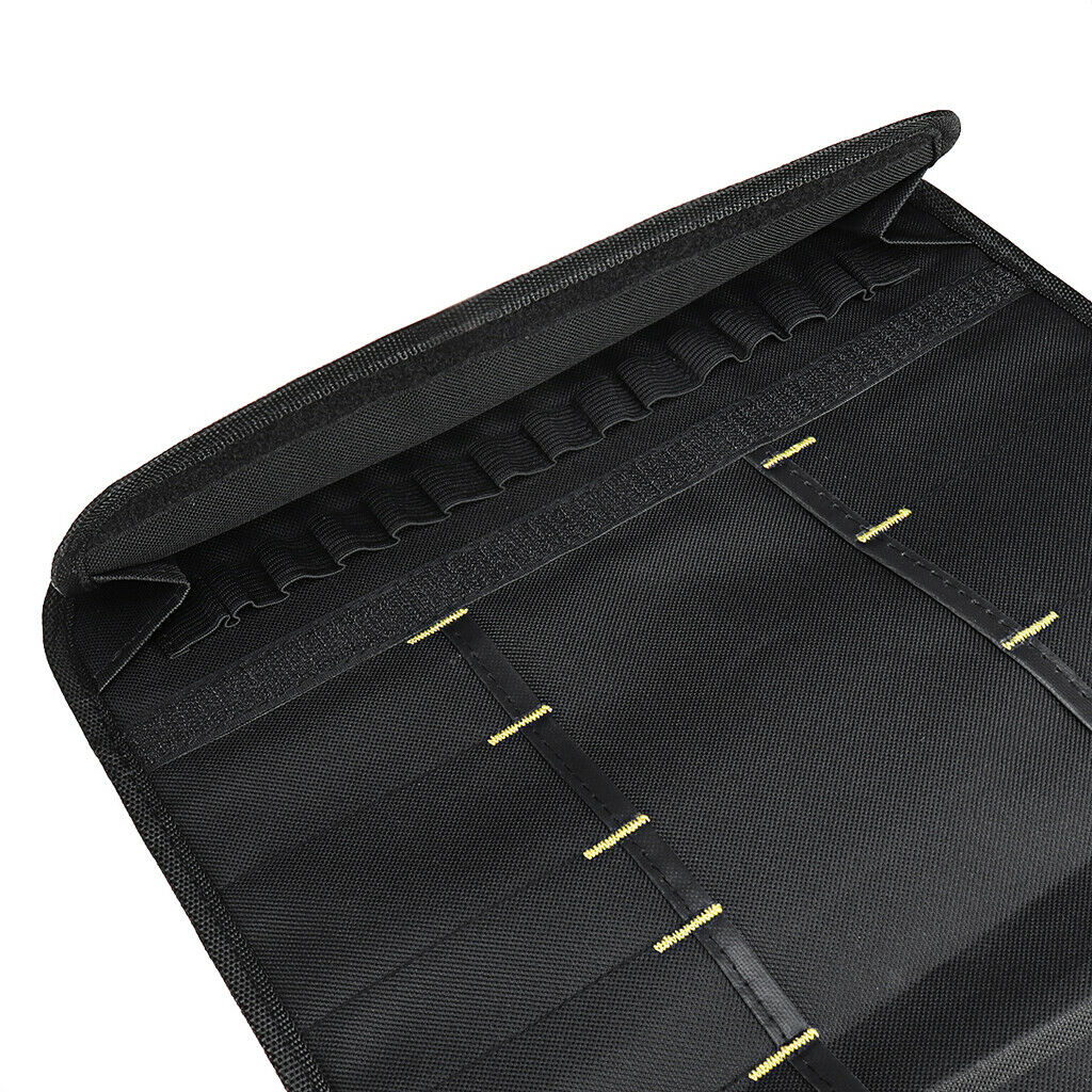 22 Pockets Folding Chef  Case Bag Roll Wallet Cutlery Accessories Black