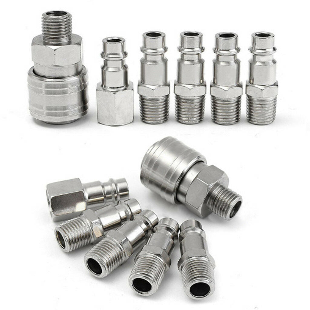 6pcs Air Line Hose Fittings Compressor Connector Quick Release Set 1/4'' NPT