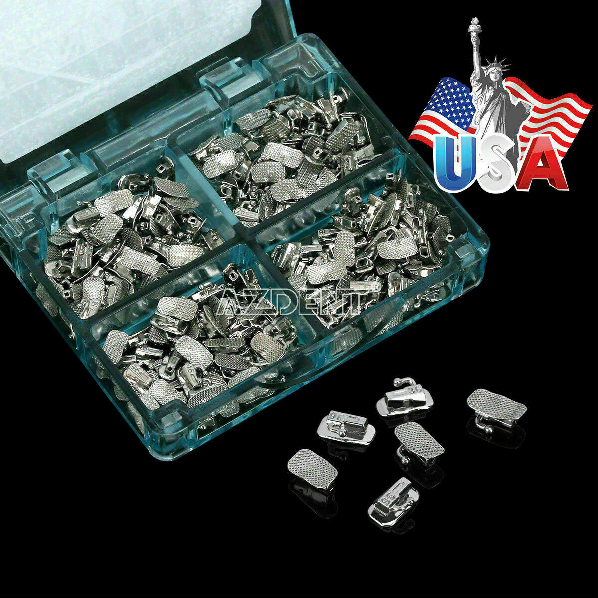 50set Dental Orthodontic Bonding Buccal Tube Split Roth 018 For 1st Molar AZDENT