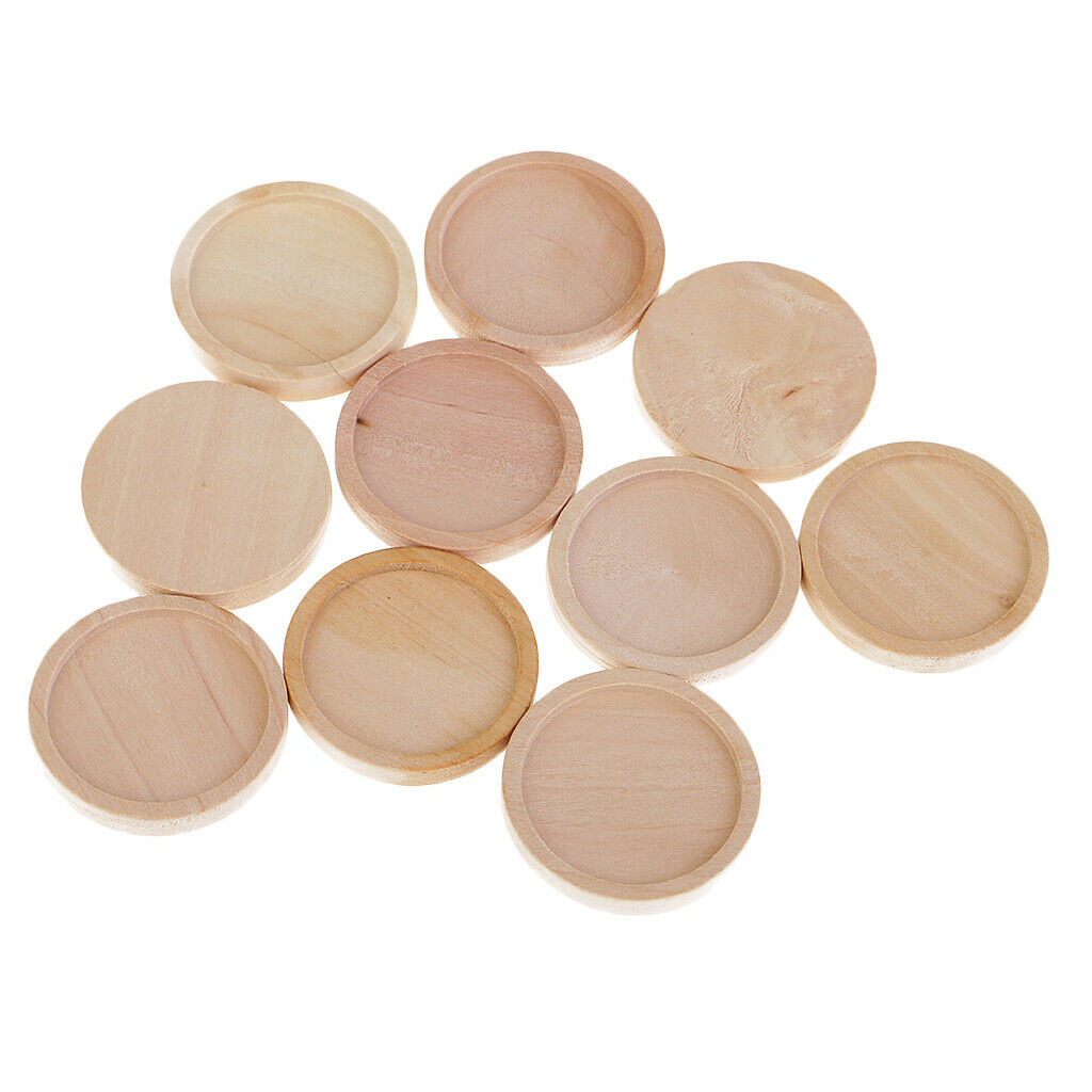 10pcs Stone Base Support Blank Round Setting Base Charm Cabochon Wood 25 mm