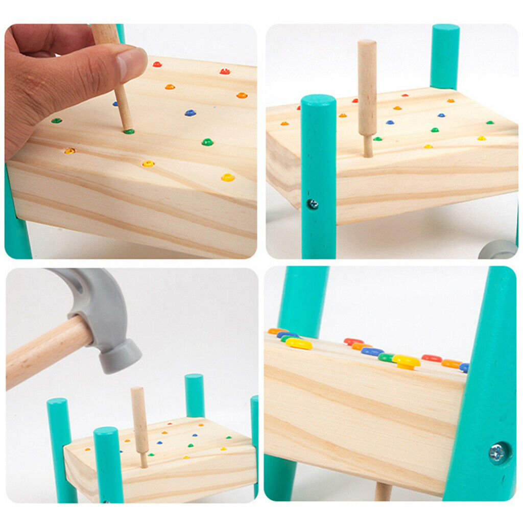Wooden Pound-A-Peg Multifunctional Interaction Colour Cognitive Family Party