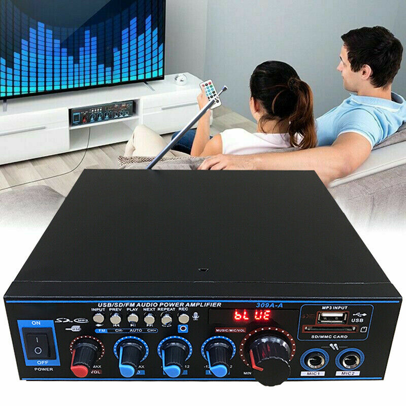 800W HiFi Digital Power Amplifier Mini Stereo Audio Microphone Amp Car Home 12V