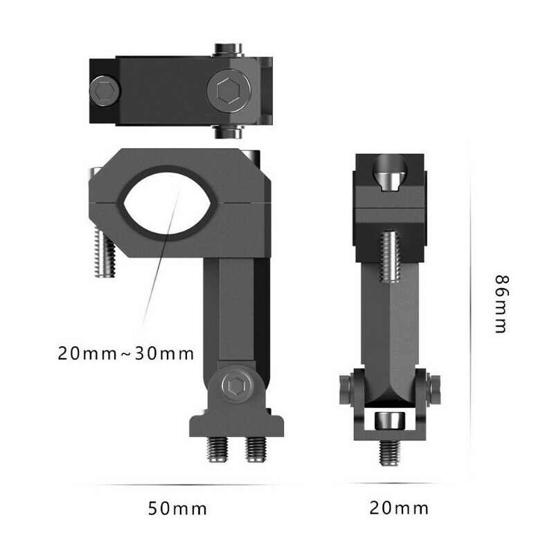20-36/28-54MM Motorcycle Handle LED Headlight Turn Signal Rotating Clamp Bracket
