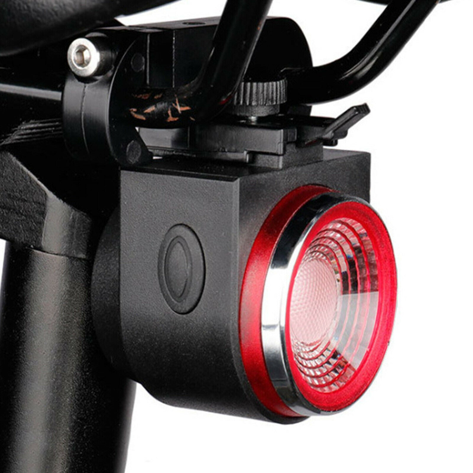 Bike Smart Alarm Taillight Bicycle USB Rear Light Cycling Security Horn