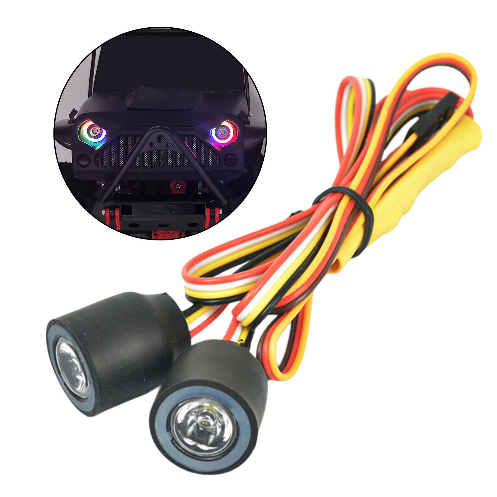 LED Light Headlights 12 Modes for 1:10 RC Crawler Cars Modified Accessories