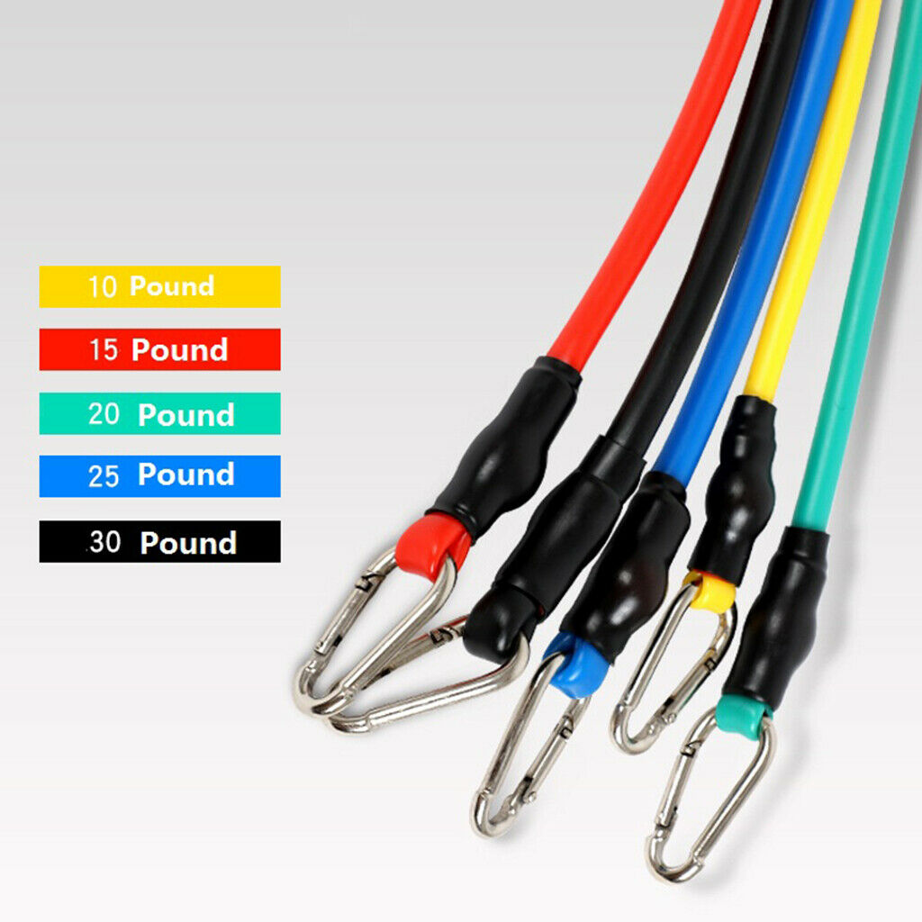 11 Pieces TPE Resistance Bands Tube Set Leg Chest Belly Glutes Builder Yoga