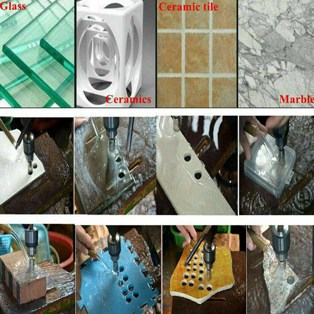 16PC Diamond Holesaw set Holes Saw Drill Bit Glass Marble Ceramic Cutter Tile