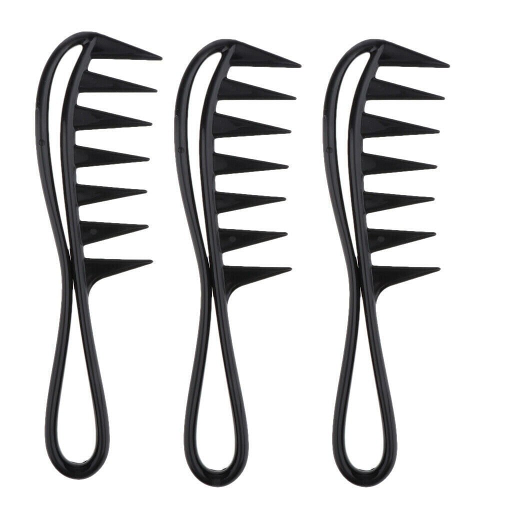 3 lot Large Antistatic Hair Lift Combs Shark-Tooth Barber Styling Comb Black