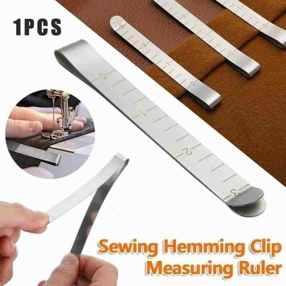 Metal Sewing Crimping Clip Steel Hemming Clips Ruler B1A new