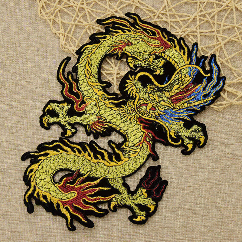 Embroidery Dragon Patch Applique Sew On Fabric DIY Bag Coat Jeans Decoration 1pc