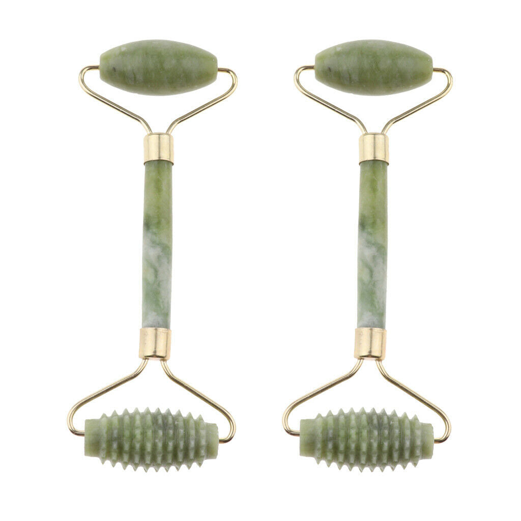 2 Pieces Natural Jade Face, Neck, Body, Spa, Massage, Roller, Lifting