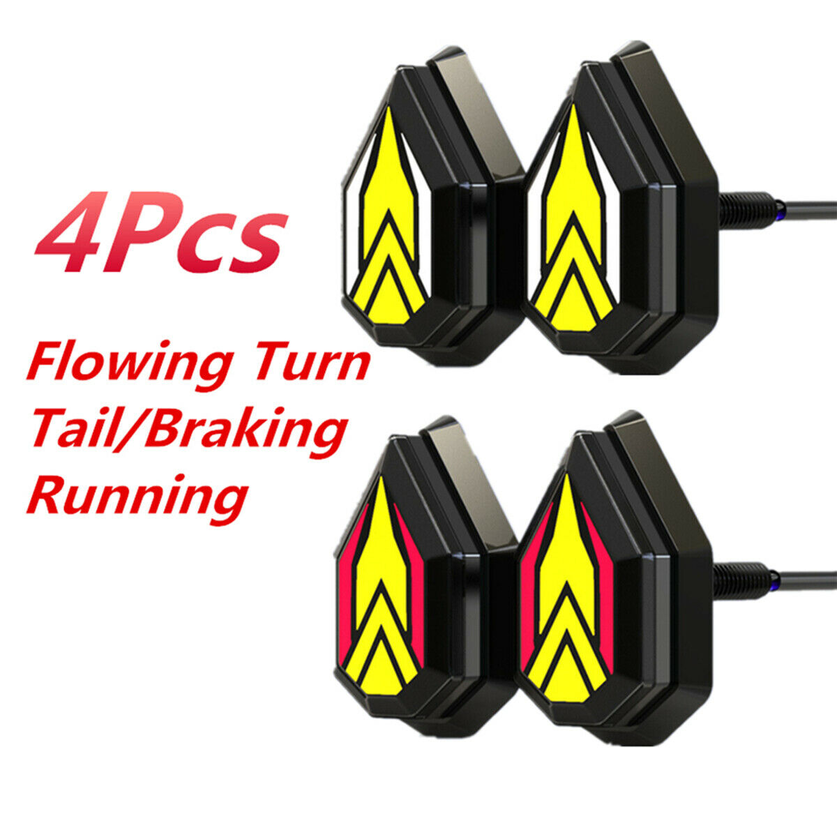 12V DC Motorcycle Super Bright LED Turn Signal Light +DRL +Stop Brake Tail Light